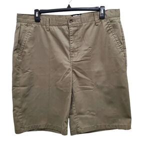 Free World Men's Big & Tall Dark Khaki Relaxed Baggy Fit 12" Casual Shorts Sz 40